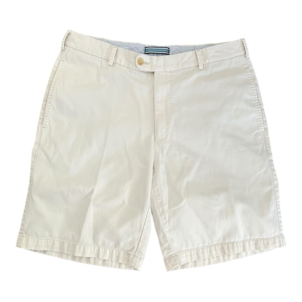 Peter‎ Millar Mens 34 Beige Shorts Casual Flat Front Chino Golf